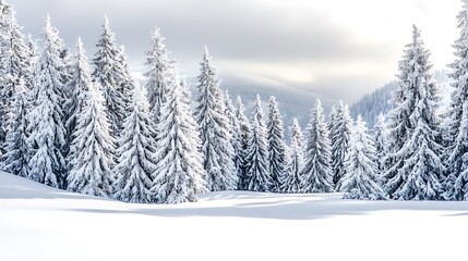 Canvas Print - Winter landscape in the mountains.