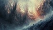 © Infinity - Surreal Landscape with Whirlwind Clouds and a Lonely Figure