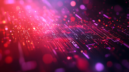 Wall Mural - red blue digital background technology technological operations neural networks ai big data transmis