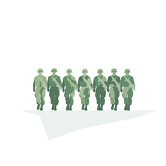 soldiers marching vector illustration