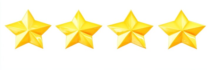 Wall Mural - Bright yellow star with smooth rounded edges, isolated against a clean white background, perfect for design and illustration purposes.