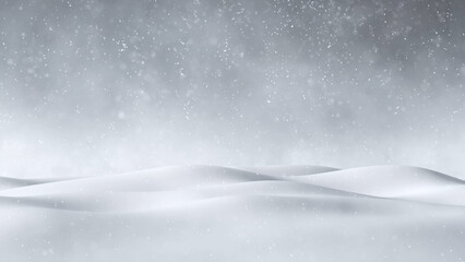 Beautiful snow bumbs with looping realistic falling snowflakes. Winter season copy space illustration background.	
