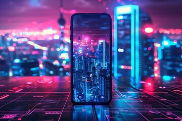 Realistic POV capture showing a hand holding a mobile phone with a blank white screen open to a messaging app interface Stock Photo with copy space
