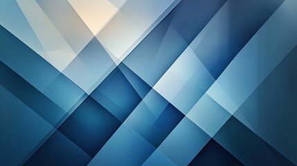 Wall Mural - An artistic representation featuring various blue color shades and geometric shapes, creating a calming and modern aesthetic. Suitable for backgrounds and designs.