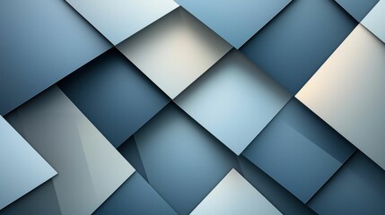 An abstract composition featuring overlapping light blue and grey geometric shapes creating depth and texture in a modern design.