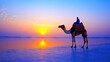 © Pannee - Sunset Journey with Camel in Tranquil Landscape