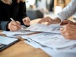 © Alex - Dynamic Teamwork in Action: Engaging Professionals Analyzing Paperwork - Perfect for a Motivational Office Poster or Inspirational Sports Interior Décor!