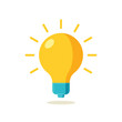 © Lysenko.A - Light bulb icon in flat style. Lamp vector illustration on isolated background. Energy and idea sign business concept.