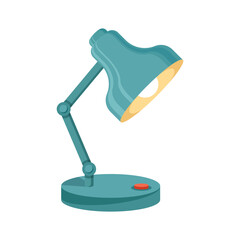 Desk lamp icon in flat style. Spotlight vector illustration on isolated background. Light bulb sign business concept.