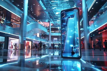 Realistic POV capture showing a hand holding a mobile phone with a blank white screen open to a messaging app interface Stock Photo with copy space
