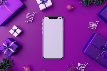 Realistic POV capture showing a hand holding a mobile phone with a blank white screen open to a messaging app interface Stock Photo with copy space
