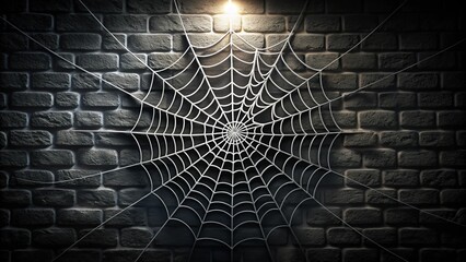 spider web on black background. halloween theme dark background