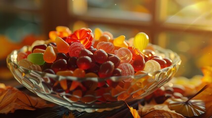 a bowl of colorful candies, perfect for a sweet treat.