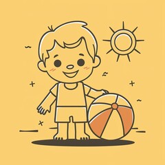 Sticker - child playing with a ball