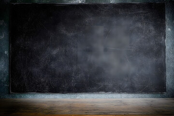 Wall Mural - Real smudge black chalkboard texture in classroom school college concept kid dust map blackboard background for write front blank chalk board. Slate for student paint grunge old wall photography back