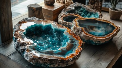 Make beautiful resin artwork that has a geode-like appearance. Create useful and aesthetically pleasing items that bring a bit of nature into your home with resin.	