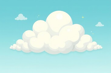 Wall Mural - single cloud cartoon clipart vector and illustration