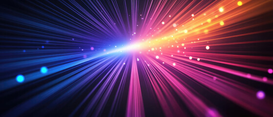 Wall Mural - vibrant cosmic burst of colors and light in motion