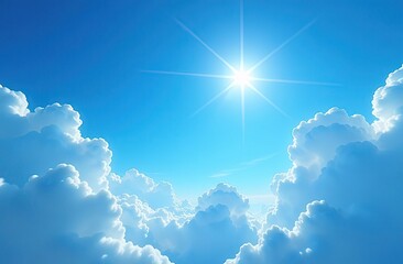 Wall Mural - white blue sky clound and sun