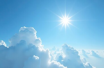 Wall Mural - white blue sky clound and sun