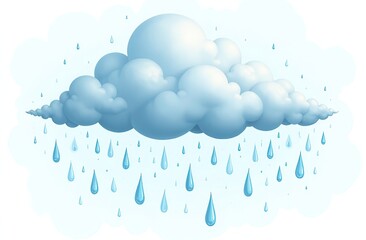 Wall Mural - rain clouds on white illustration