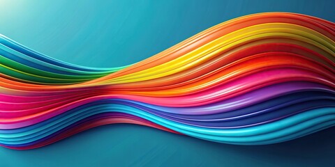 Wall Mural - abstract minimal background with colorful wavy shape tilted at an angle