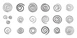 © Yanka - Hand drawn doodle spiral set. Drawing line spirals vector illustration