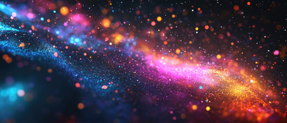 Wall Mural - vibrant cosmic dust forming a mesmerizing light wave