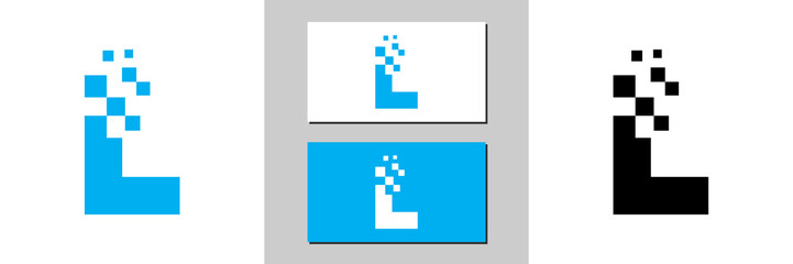 l letter sign icon white and ...