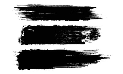 Wall Mural - black brush stroke set isolated on white background. trendy brush stroke vector for black ink paint,
