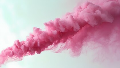 Pink smoke on a light background