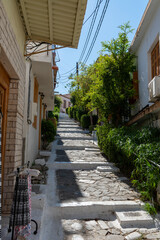 Wall Mural - Traditional alley in Koroni town, Peloponnese, Greece