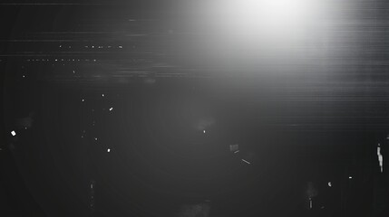 Poster - Grainy black and white background with vintage film texture, featuring dust, scratch effects, and subtle light leaks. The glowing elements add a retro, grunge feel, making it ideal for dark-themed des
