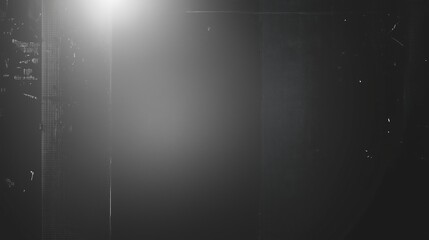 Poster - Grainy black and white background with vintage film texture, featuring dust, scratch effects, and subtle light leaks. The glowing elements add a retro, grunge feel, making it ideal for dark-themed des