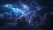 © decorator - Dramatic lightning storm illuminating a dark night sky with intense flashes and ominous clouds