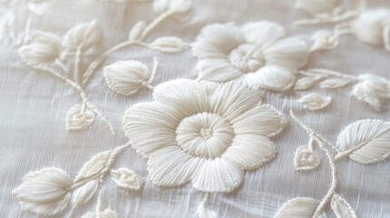 Wall Mural - A close-up shot of intricate embroidery, suitable for use in fashion or textile designs