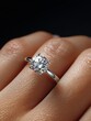 © Espresso - Close-up of a solitaire diamond ring elegantly displayed on a hand, showcasing its brilliance and craftsmanship.