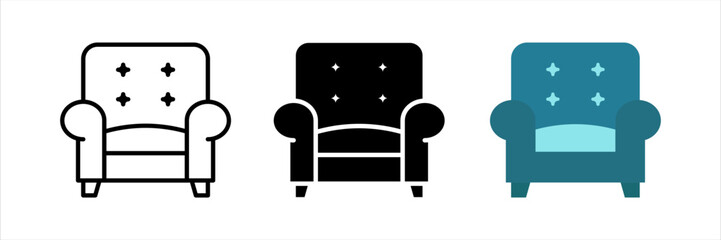 Wall Mural - Sofa icon set. for mobile concept and web design. vector illustration on white background