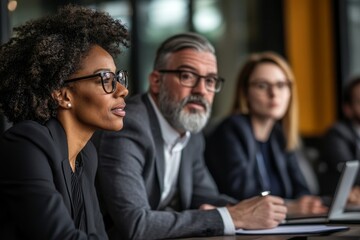 Team of corporate professionals having discussion in meeting, Generative AI