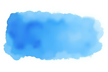 Wall Mural - blue paint brush strokes in watercolor isolated against transparent