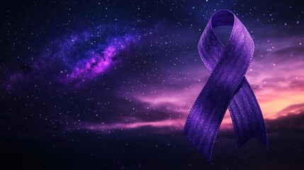 Wall Mural - Celestial beauty featuring an aurora, a purple ribbon, and the cosmos.