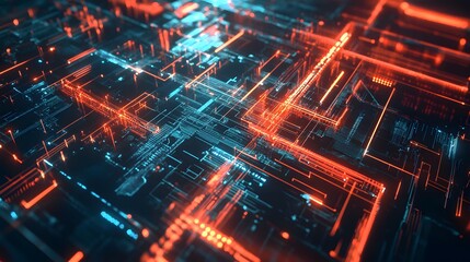 Automation concept with abstract high speed technology 