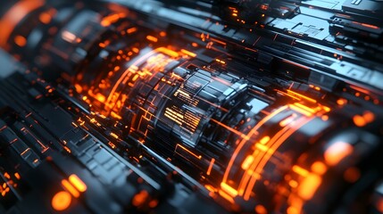 Automation concept with abstract high speed technology 
