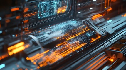 Automation concept with abstract high speed technology 