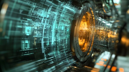 Automation concept with abstract high speed technology 
