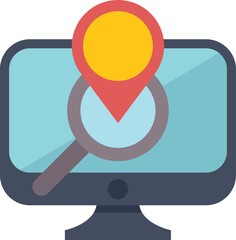 Wall Mural - concept of online search for location, address, or travel destination using computer and internet