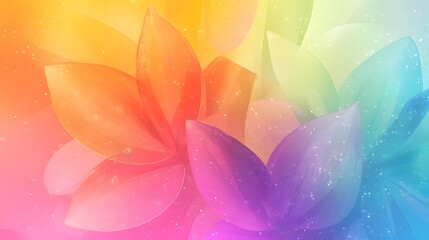 Wall Mural - abstract rainbow floral background design