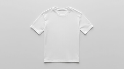 Wall Mural - Plain crew neck t shirt on white background, perfect for casual wear