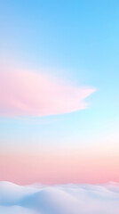 Wall Mural - serene pastel gradient blending soft pinks and blues creates dreamy sky above gentle, rolling clouds. This tranquil scene evokes sense of calm and wonder