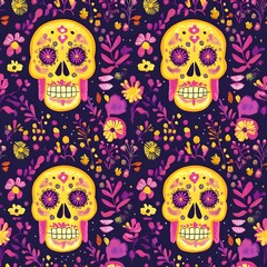 Wall Mural - Day of the Dead Skull Pattern